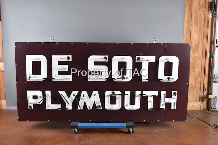 De Soto Plymouth Porcelain Dealership Neon Sign