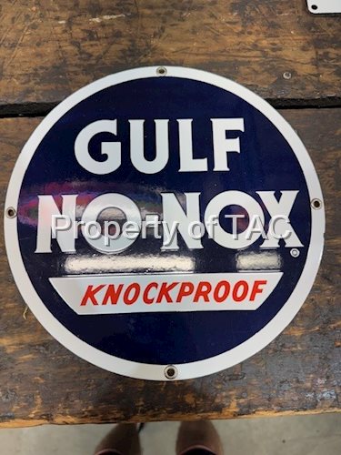 Gulf No Nox porcelain pump plate