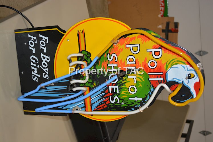 Polly Parrot Shoes "For Boys For Girls" Porcelain Neon Sign