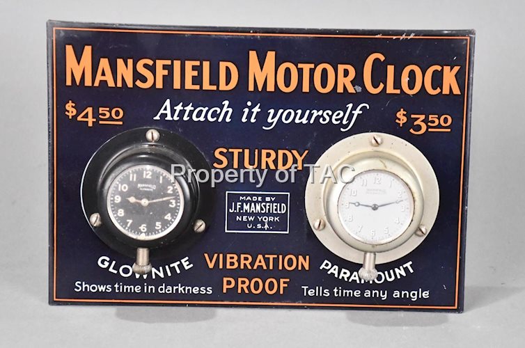 Mansfield Motor Clock "Attach it Yourself" Counter-Top Point of Sale Display