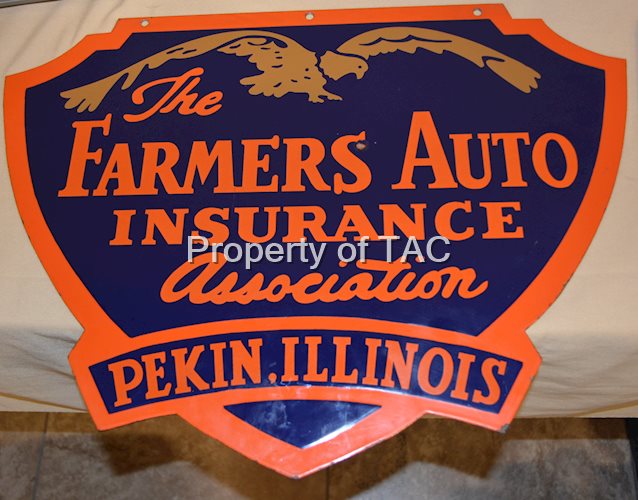 The Farmers Auto Insurance Association Porcelain Sign