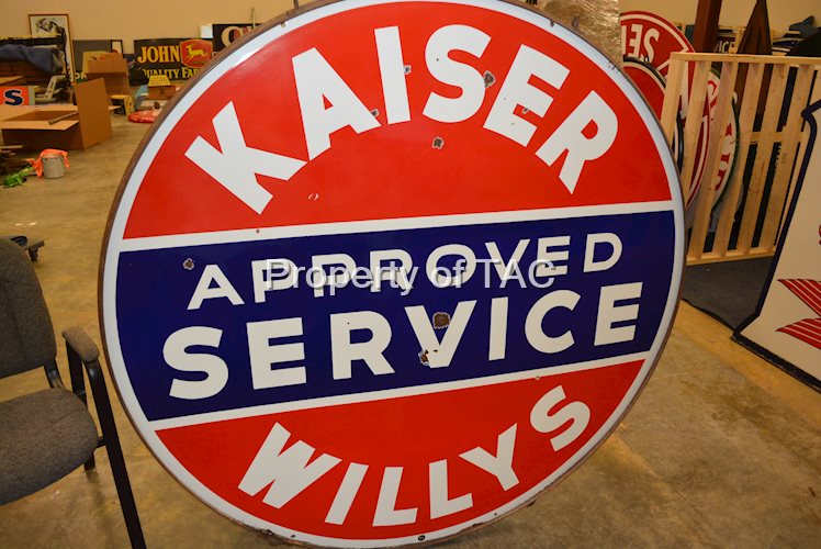 Kaiser Willys Approved Service Porcelain Identification Sign