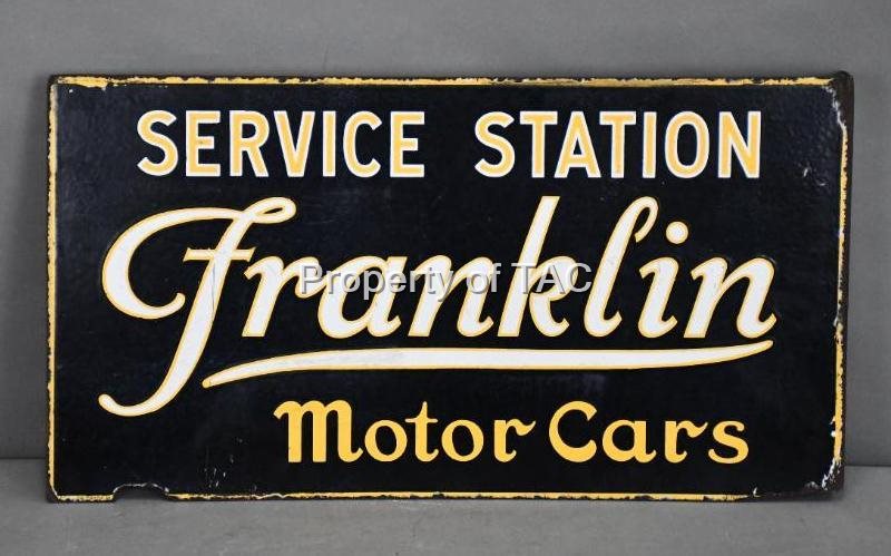 Franklin Motor Car Service Station Porcelain Flange Sign