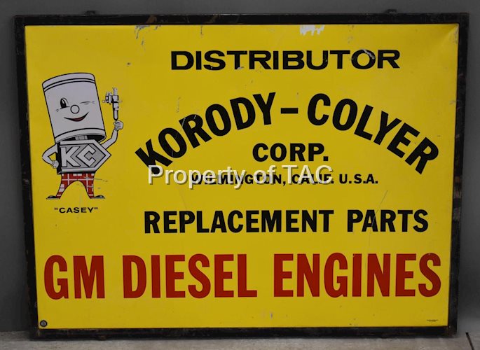 GM Diesel Engine Replacement Parts w/Logo Metal Sign