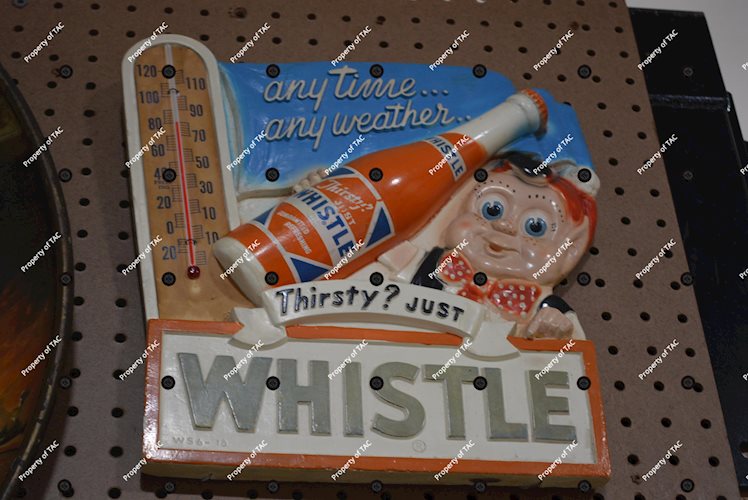 Whistle any time and weather" Chalkware Thermometer"