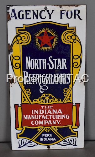 Agency For North Star Refrigerators Porcelain Sign