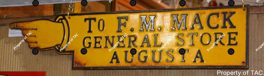F.M. Mack General Store Augusta pointer sign
