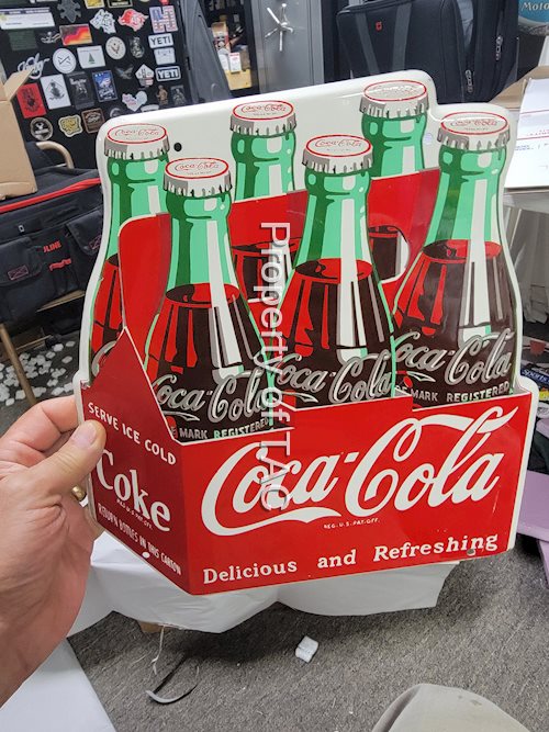 Coca-Cola Six Pack "Delicious and Refreshing" Metal Sign