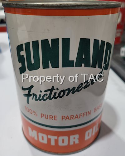 Sunland Frictionezed Full One Quart Motor Oil Can