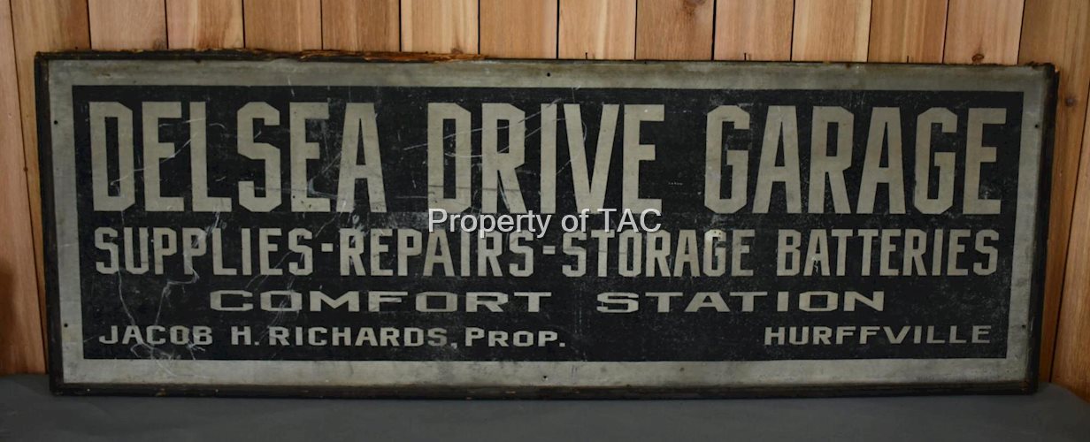 Del Sea Drive Garage Supplies-Repairs-Storage Batteries Metal Smaltz Sign