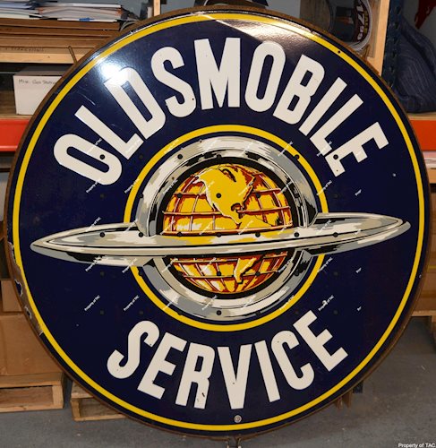 Oldsmobile Service w/Saturn Logo Porcelain sign
