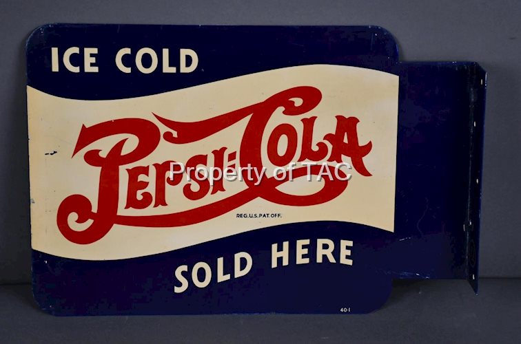 Pepsi:Cola Ice Cold Sold Here Metal Flange Sign