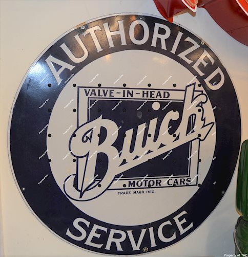Buick Valve in Head Authorized Service Porcelain Sign