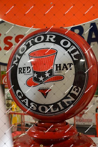 Red Hat Motor Oil Gasoline 15 single globe lens"