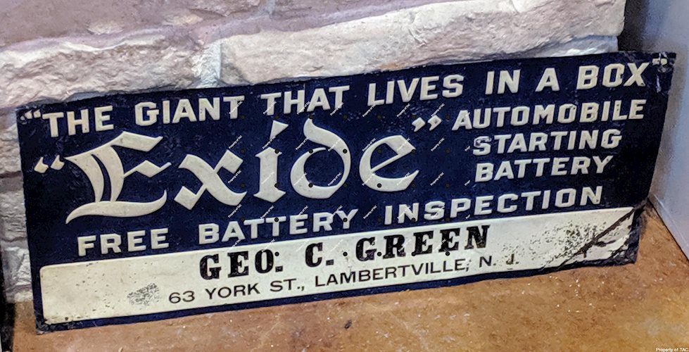 Exide Free Battery Inspection Embossed Tin Sign