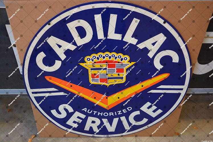 Cadillac Authorized Service w/crest & V logo sign