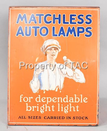 Matchless Auto Lamps "for dependable bright light" Metal Display Cabinet