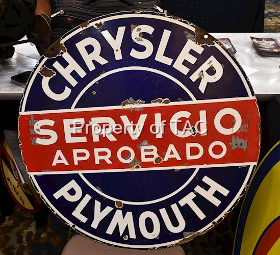 Chrysler Plymouth Servicio Aprobado Porcelain Sign