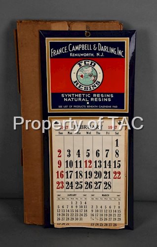 FDC Resins Celluloid over Metal Calendar