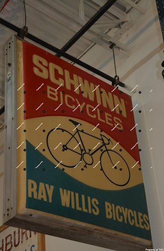Schwinn Bicycles Ray Willis Bicycles" plastic lighted sign"