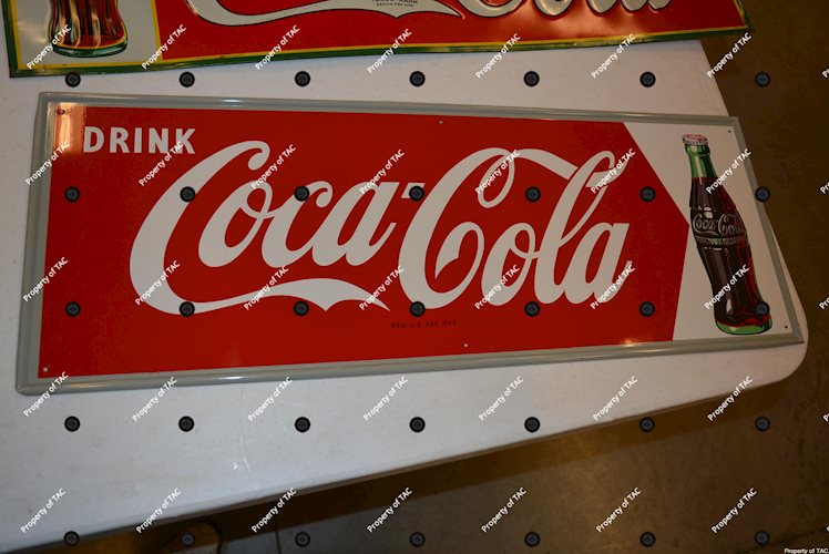 Drink Coca-Cola w/bottle logo metal sign