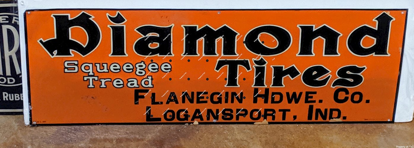Diamond Squeegee Tread Tires Embossed Tin Sign