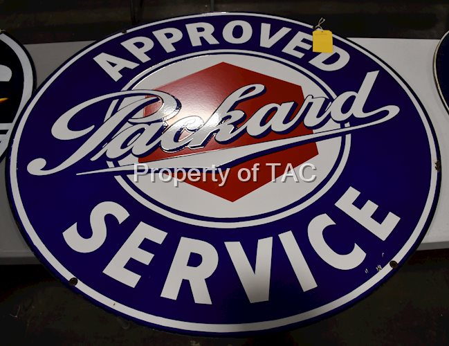 Packard Approved Service w/Lug Nut Logo Porcelain Sign