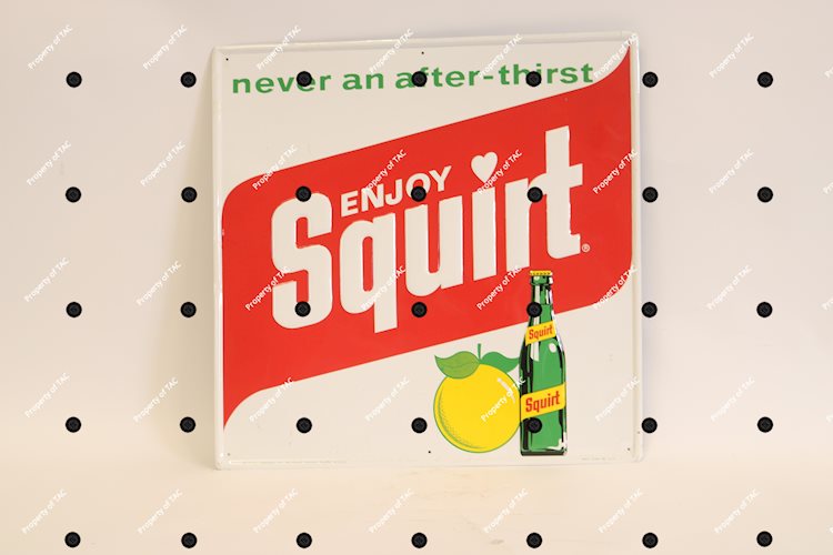 Enjoy Squirt never an after-thirst" w/bottle logo sign"