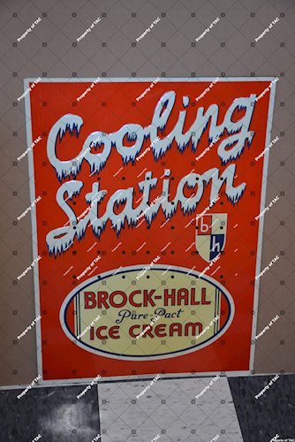 Brock-Hall Ice Cream Cooling Station sign