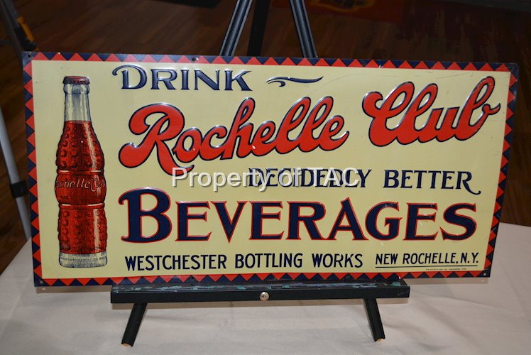 Drink Rochell Club Beverages w/bottle Metal Sign