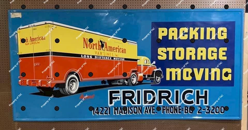 North American Packing Storage Moving" w/IH Semi & Trailer Graphics Metal Sign"