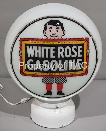 White Rose Gasoline w/Boy & Slate Logo 13.5" Globe Lenses