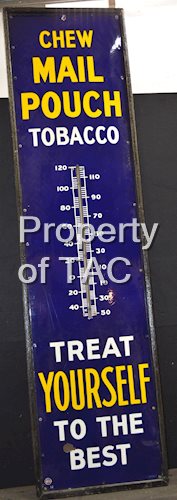 Chew Mail Pouch Tobacco Porcelain Thermometer
