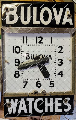 Bulova Watches Pocelain Neon Clock Sign