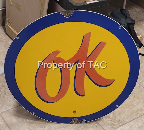 (Chevrolet) OK Porcelain Sign
