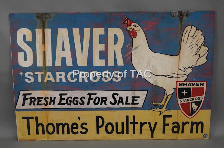 Shaver Starcross "Fresh Eggs For Sale" w/Image Metal Sign