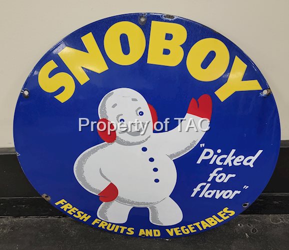 Snoboy Fresh Fruits and Vegetables Porcelain Sign