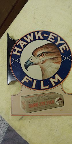 Hawk-Eye Film w/logo Metal Sign