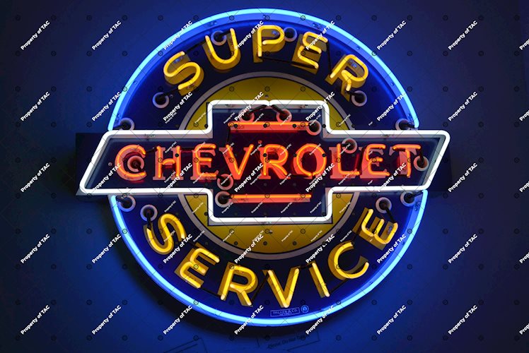Super Chevrolet Service Sign with neon added
