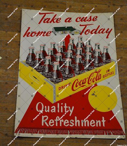 Coca-Cola Take a case home today" w/graphics sign"