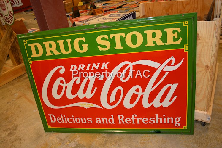 Drink Coca-Cola Drug Store Porcelain Sign