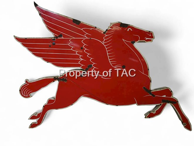 Rare (Mobil) Pegasus Two-Piece Porcelain Cookie-Cutter Neon Sign