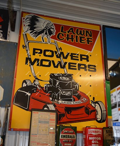 Power Chief Power Mowers metal sign