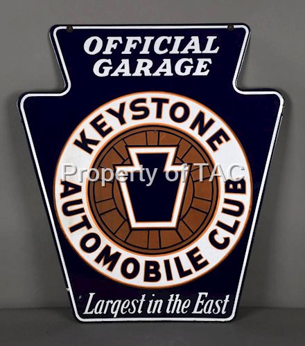 Keystone Automobile Club Official Garage Porcelain Sign (TAC)