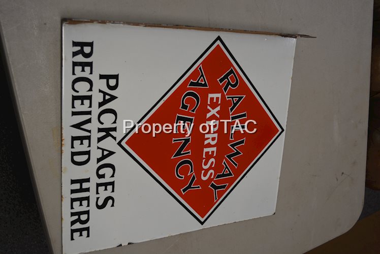 Railway Express Agency "Packages Received Here" Sign