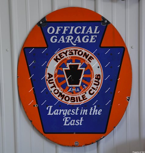 Keystone Automobile Clue Official Garage porcelain sign,