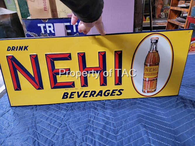Drink Nehi Beverages w/Bottle Logo Metal Sign