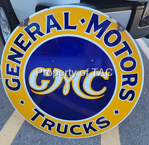 GMC General Motors Trucks Porcelain Sign