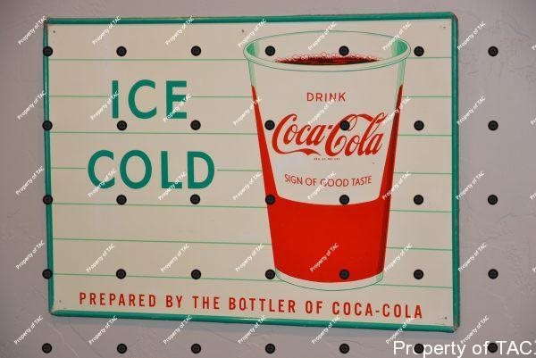Ice Cold Coca-Cola w/paper cup sign