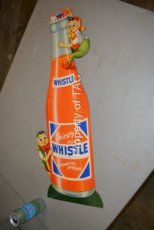 Thirsty? Just Whistle Bottle w/Elves Cardboard Sign